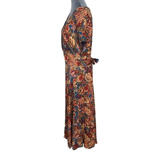 Jeffrey & Dara Vintage Floral Wrap Maxi Dress  Size 11/12 - Picture 4 of 8